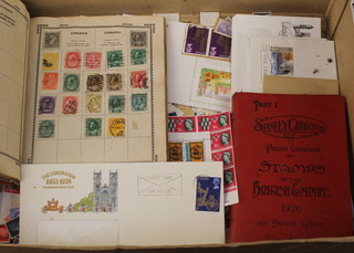 A Victory stamp album of used World stamps, a Stanley Gibbons catalogue 1926 and a quantity of loose stamps and first day covers