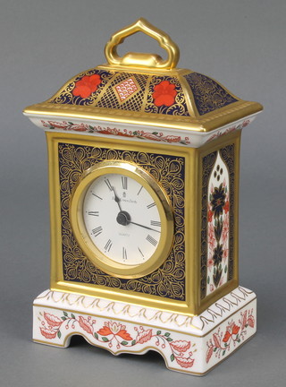 A Royal Crown Derby Old Imari pattern quartz timepiece 1128 SGB 7", boxed 