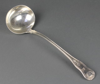 A Georgian silver Kings pattern ladle, George Piercy London 1824, 292 grams 