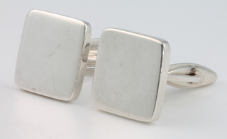 A pair of Continental silver square cufflinks 