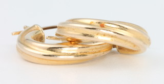 A pair of 9ct yellow gold hoop earrings 1.7 grams