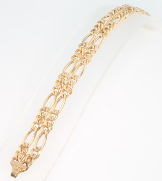 A 9ct yellow gold open flat link bracelet 12.8 grams