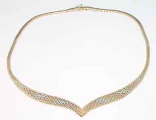 A 9ct 3 colour gold necklace 19.4 grams