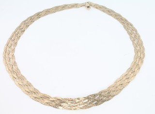 A 9ct yellow gold woven necklace 11.8 grams