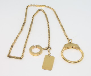 A 9ct yellow gold key ring and chain 23.5 grams