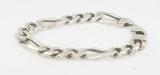 A silver flat link bracelet, 49 grams