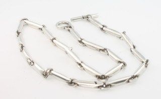A silver fancy link necklace, 71 grams 