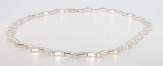 A silver fancy link necklace 101 grams 