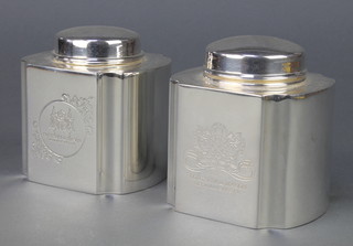A pair of plated Fortnum & Mason tea caddies 4" 