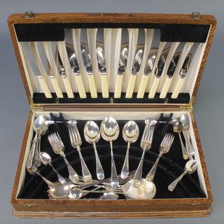 A canteen containing mixed plated cutlery 