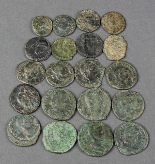 Twenty Roman imperial coins 235 - 476 AD