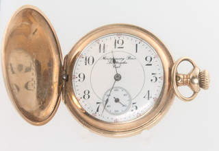 A lady's gold plated Edwardian fob watch, the dial inscribed Gomery Bros. Los Angeles, Cal, with seconds at 6 o'clock  