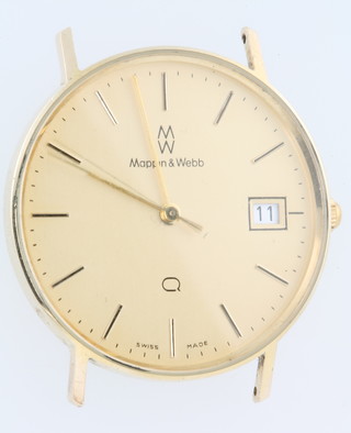 A gentleman's 9ct yellow gold Mappin & Webb calendar wristwatch 