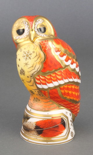 A Royal Worcester Imari pattern figure of a tawny owl 5" 