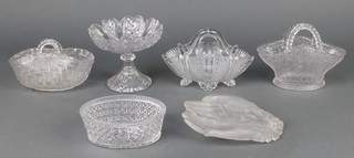 A collection of Victorian and later moulded glassware