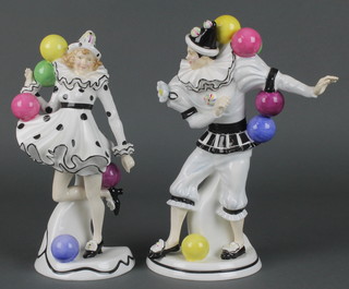 Two Royal Doulton figures - Balloon Clowns Franceschine HN5305 no. 6/250 9" and Balloon Clowns Trickster HN5308 no. 6/250 9" 