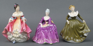 3 Royal Doulton figures - Charlotte HN2421 6 1/2", Southern Belle HN2229 7" and Geraldine HN2348 7" 