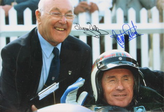 Sir Jackie Stewart and Murray Walker, a signed colour photograph 8" x 11" 