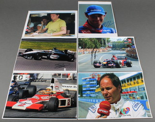 2 David Coulthard signed colour photographs, a signed colour photographs of Jochen Mass, Bruno Senna and 2 of Gerhard Berger  


