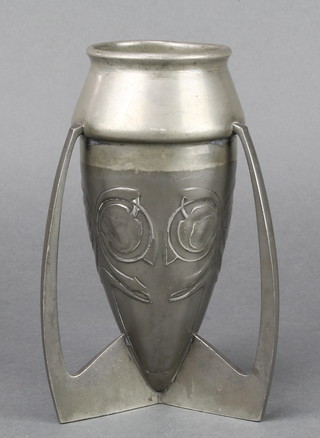 Archibald Knox, an English pewter bullet shaped vase the base marked 2 English Pewter 0226 7" 