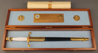 A Wilkinson Sword Battle of Britain dagger with 10 1/2" blade, cased 