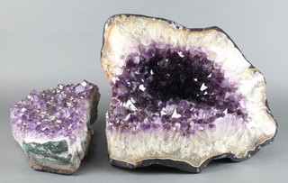 2 large sections of amethyst specimen 16" x 18" and 14" x 19" 