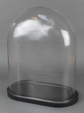 A moulded glass dome 21"h x 17"w x 9"d 