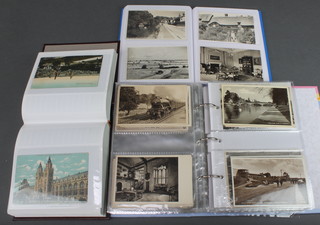 3 albums of black and white and coloured postcards 
