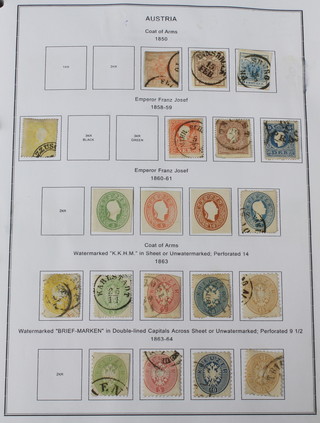 An album of mint and used Austrian, Belgium, Bulgarian, Czechoslovakian stamps 1850-1936 