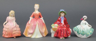4 Royal Doulton figures - Sunday Best HN3218 4", Rose HN1368 4 1/2", Debbie HN2400 6" and Linda HN 2106 5"