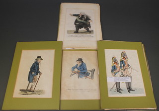 Dighton, early 19th Century coloured cartoons including Charles 11th Duke of Norfolk, Lieutenant General Donald Macdonald of the 55th Foot, 17 others, all unframed 10" by 8"