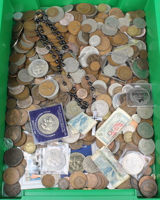 A collection of minor UK coins and crowns