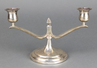 A mid 20th century Chinese silver 2 light candelabrum 9 1/4" 
