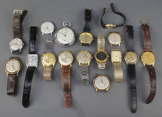 A gentleman's gilt cased Services wristwatch and other minor wristwatches