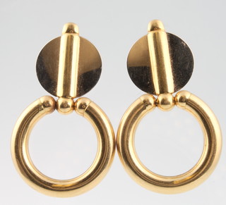 A pair of 18ct yellow gold hoop earrings 13.8 grams 