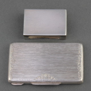 A Continental 800 standard rectangular card case together with an engine turned match sleeve 57 grams