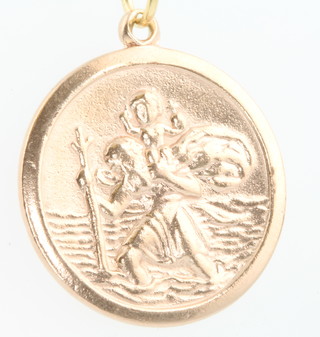 A 9ct yellow gold St Christopher pendant 6.4 grams 