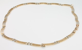 A 9ct yellow gold flat link necklet 18.3 grams