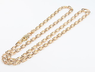 A 9ct yellow gold flat link necklace 9.9 grams 