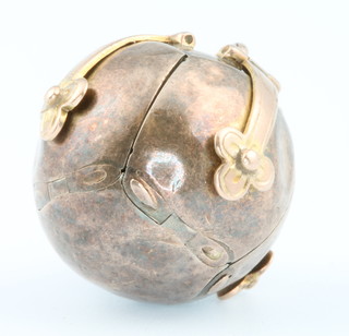 A 9ct yellow gold and silver Masonic ball pendant 
