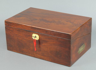 A Victorian mahogany writing slope with hinged lid fitted a secret drawer with brass countersunk handles 7" x 16" x 10" 