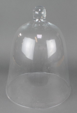 A clear glass bell cloche 