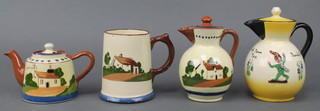 A Torquay teapot Lynmouth 4", a ditto mug and 2 lidded jugs 