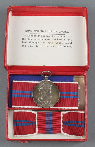 A lady's Elizabeth II issue Coronation medal, boxed