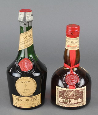 A 35cl bottle of Benedictine and a 35cl bottle of Grand Marnier liqueur 
