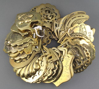 A collection of 35  horse brasses 
