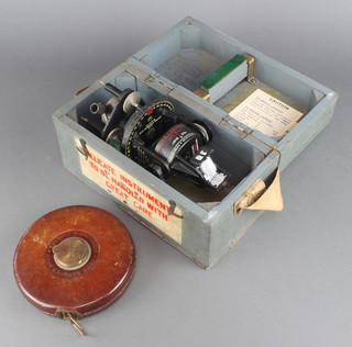 John Rabone & Sons, a 100 foot tape measure in a leather case together with an Astro Compass Mk 2 cased