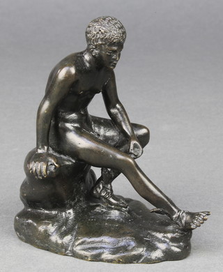 After the antique, a bronze figure of a seated mercury 5" 