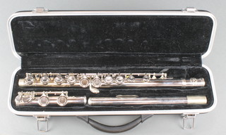 A J Michael flute, cased 