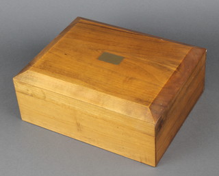 A walnut humidor with hinged lid 5" x 11" x 9" 